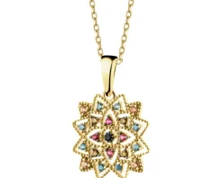 Złota zawieszka z cyrkoniami - rozeta