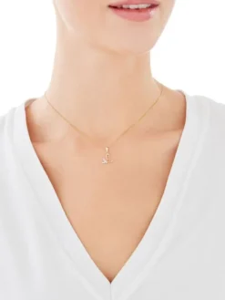 Złota zawieszka  z cyrkoniami - litera L