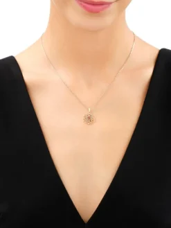 Złota zawieszka z cyrkoniami - rozeta