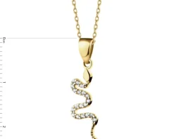 Złota zawieszka z cyrkoniami - wąż