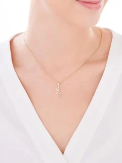 Złota zawieszka z cyrkoniami - wąż