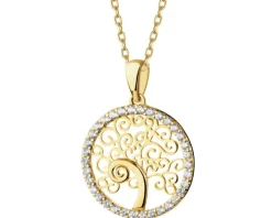 Złota zawieszka z cyrkoniami - drzewko