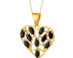 Złota zawieszka z cyrkoniami - serce