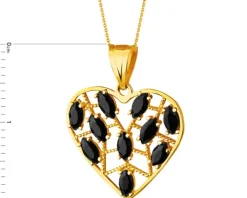 Złota zawieszka z cyrkoniami - serce