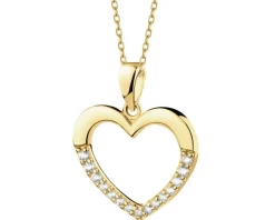 Złota zawieszka z cyrkoniami - serce