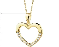 Złota zawieszka z cyrkoniami - serce
