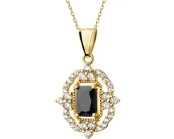 Złota zawieszka z cyrkoniami