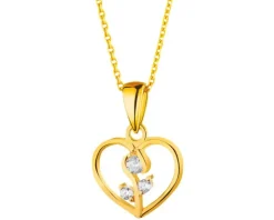 Złota zawieszka z cyrkoniami - serce