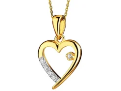 Złota zawieszka z cyrkoniami - serce