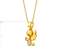 Złota zawieszka z cyrkoniami - aniołek