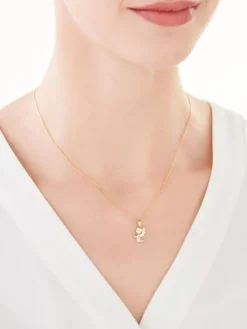 Złota zawieszka z cyrkoniami - aniołek