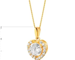 Złota zawieszka z cyrkoniami - serce