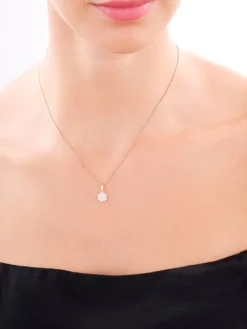 Złota zawieszka z cyrkoniami - kwiat