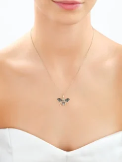 Złota zawieszka z cyrkoniami i emalią - owad