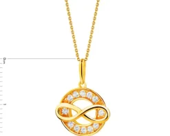 Złota zawieszka z cyrkoniami - nieskończoność