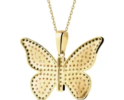 Złota zawieszka z cyrkoniami - motyl