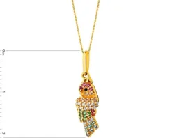 Złota zawieszka z cyrkoniami - papuga