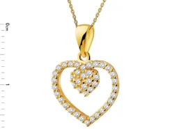 Złota zawieszka z cyrkoniami - serce