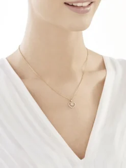 Złota zawieszka z cyrkoniami - serce