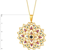 Złota zawieszka z cyrkoniami - rozeta