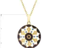 Złota zawieszka z cyrkoniami - rozeta