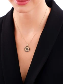 Złota zawieszka z cyrkoniami - rozeta