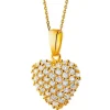 Złota zawieszka z cyrkoniami - serce