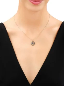 Złota zawieszka z cyrkoniami - rozeta