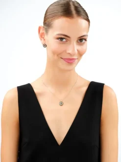 Złota zawieszka z cyrkoniami - rozeta