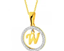 Złota zawieszka z cyrkoniami