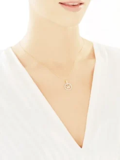 Złota zawieszka z cyrkoniami