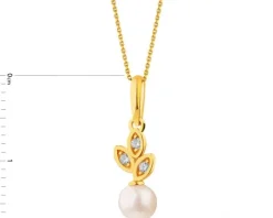 Złota zawieszka z cyrkoniami - perła
