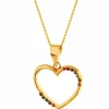 Złota zawieszka z cyrkoniami - serce