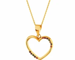 Złota zawieszka z cyrkoniami - serce