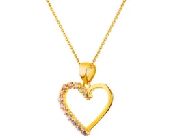 Złota zawieszka z cyrkoniami - serce