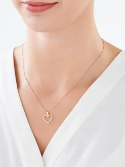 Złota zawieszka z cyrkoniami - serce