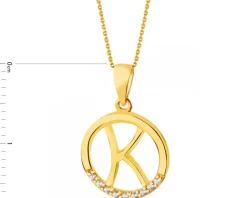 Złota zawieszka z cyrkoniami - Litera K