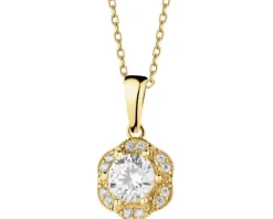 Złota zawieszka z cyrkoniami