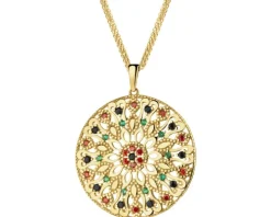 Złota zawieszka z cyrkoniami - rozeta