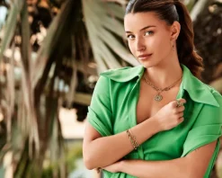 Złota zawieszka z cyrkoniami - rozeta