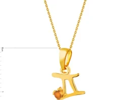 Złota zawieszka z cytrynem - Bliźnięta