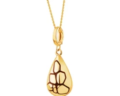 Złota zawieszka z emalią