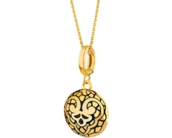 Złota zawieszka z emalią