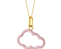 Złota zawieszka z emalią - chmurka