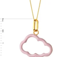 Złota zawieszka z emalią - chmurka