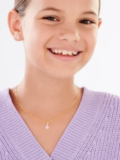 Złota zawieszka z emalią - gwiazda