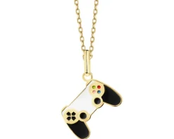 Złota zawieszka z emalią - joypad