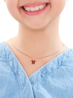 Złota zawieszka z emalią - koszulka piłkarska