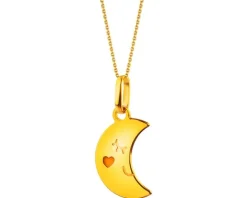 Złota zawieszka z emalią - Księżyc