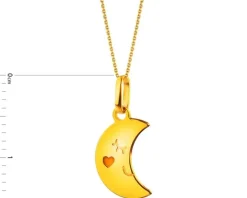 Złota zawieszka z emalią - Księżyc
